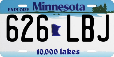 MN license plate 626LBJ