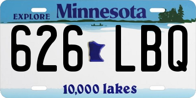 MN license plate 626LBQ