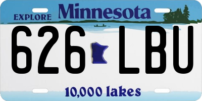 MN license plate 626LBU