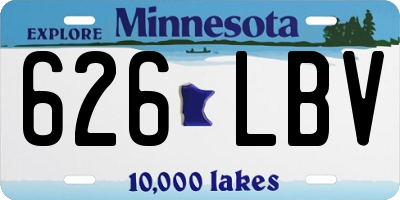 MN license plate 626LBV