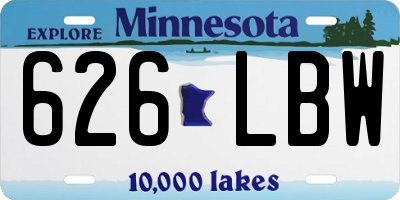 MN license plate 626LBW