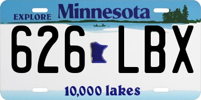 MN license plate 626LBX