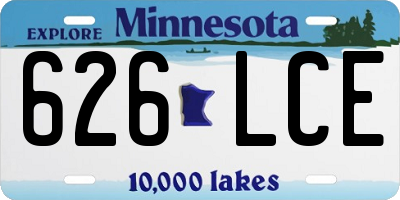 MN license plate 626LCE