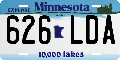 MN license plate 626LDA
