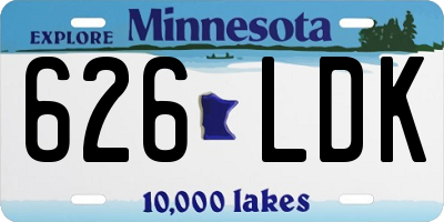 MN license plate 626LDK