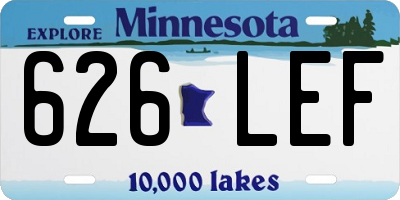 MN license plate 626LEF
