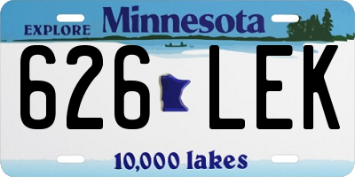 MN license plate 626LEK