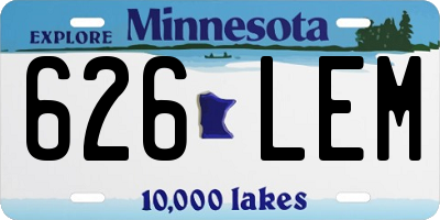 MN license plate 626LEM