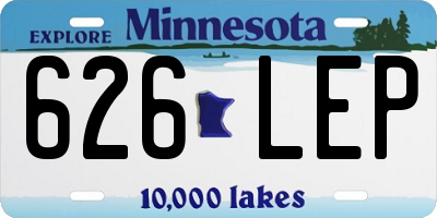 MN license plate 626LEP