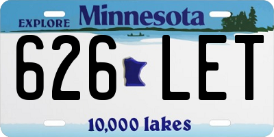 MN license plate 626LET