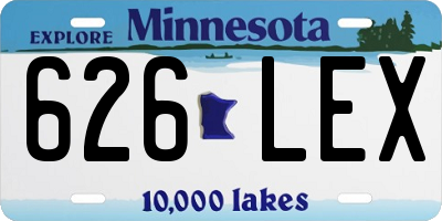 MN license plate 626LEX