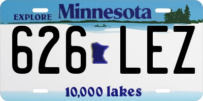 MN license plate 626LEZ