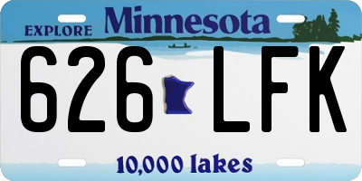 MN license plate 626LFK