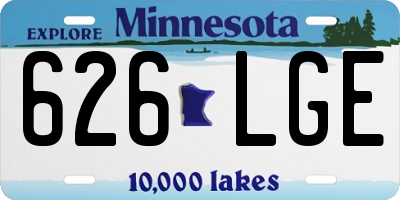 MN license plate 626LGE
