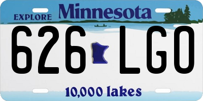 MN license plate 626LGO