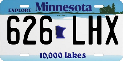 MN license plate 626LHX