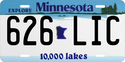 MN license plate 626LIC