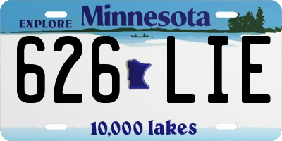 MN license plate 626LIE