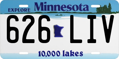 MN license plate 626LIV