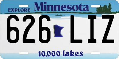 MN license plate 626LIZ