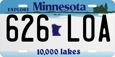 MN license plate 626LOA