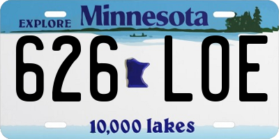 MN license plate 626LOE