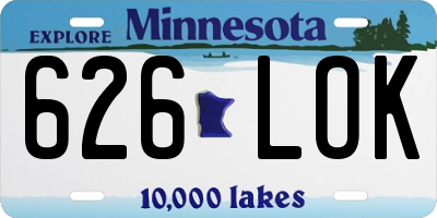 MN license plate 626LOK
