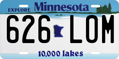 MN license plate 626LOM