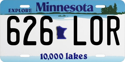 MN license plate 626LOR