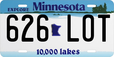 MN license plate 626LOT