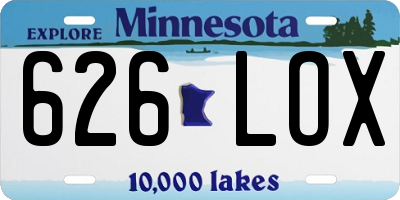 MN license plate 626LOX