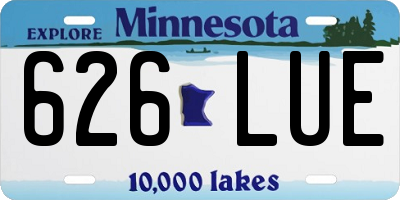 MN license plate 626LUE