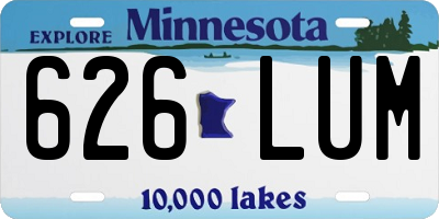 MN license plate 626LUM