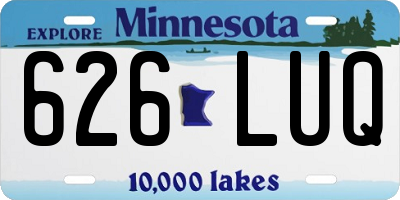 MN license plate 626LUQ