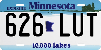 MN license plate 626LUT