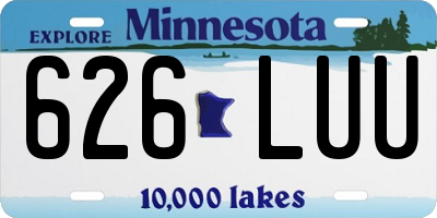 MN license plate 626LUU