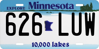 MN license plate 626LUW
