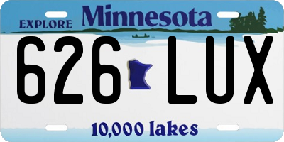 MN license plate 626LUX