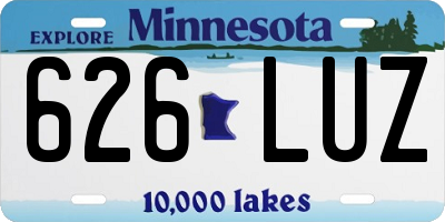 MN license plate 626LUZ