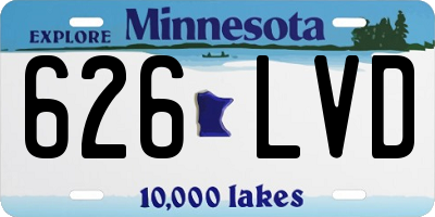 MN license plate 626LVD