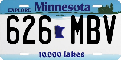 MN license plate 626MBV