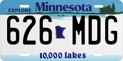MN license plate 626MDG