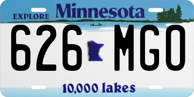 MN license plate 626MGO