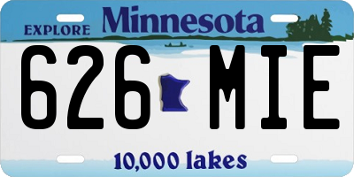 MN license plate 626MIE