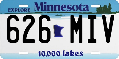 MN license plate 626MIV