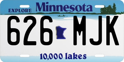 MN license plate 626MJK