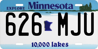 MN license plate 626MJU