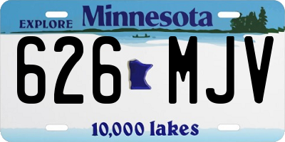 MN license plate 626MJV