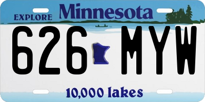 MN license plate 626MYW