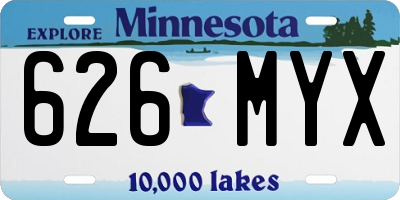 MN license plate 626MYX